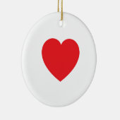 Plain Modern White Red Love Heart Graphic セラミックオーナメント (右)