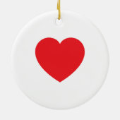 Plain Modern White Red Love Heart Graphic セラミックオーナメント (裏面)