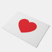 Plain Modern White Red Love Heart Graphic ドアマット (アングル)