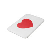 Plain Modern White Red Love Heart Graphic バスマット (アングル)