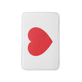 Plain Modern White Red Love Heart Graphic バスマット (正面縦)