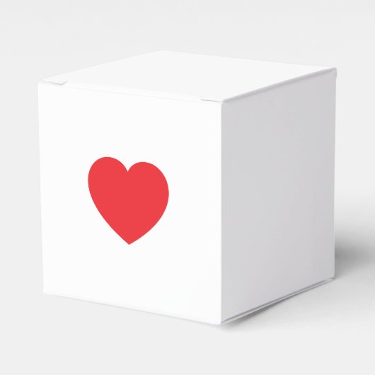 Plain Modern White Red Love Heart Graphic フェイバーボックス (正面サイド)