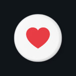 Plain Modern White Red Love Heart Graphic マグネット<br><div class="desc">Plain Minimalist Modern Designs. They're all simple,  attractive,  unique.</div>