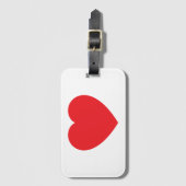 Plain Modern White Red Love Heart Graphic ラゲッジタグ (正面縦)