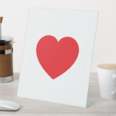Plain Modern White Red Love Heart Graphic 台座サイン (インサイチュ)