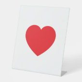 Plain Modern White Red Love Heart Graphic 台座サイン (正面)