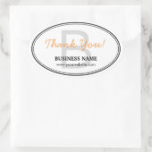 Plain Monogram Business Thank You Oval Stickers 楕円形シール (バッグ)