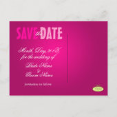 Plain, Pink日付写真/DIYフォントを保存 案内ポストカード (裏面)