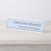 Plain Professional Modern Minimalist Blue  デスクネームプレート (正面)