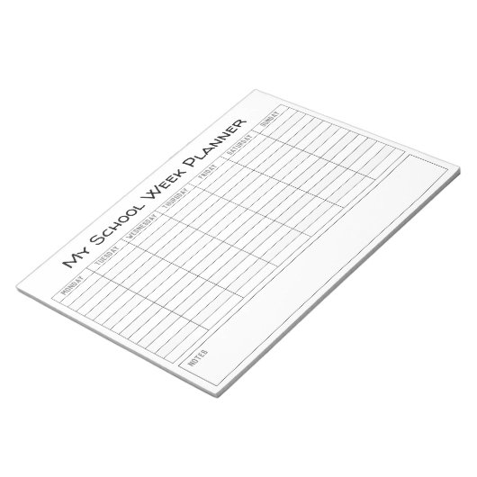 Plain School weekの計画グラフ ノートパッド (アングル)