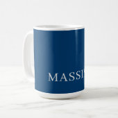 Plain Simple Blue Trendy Minimalist Professional コーヒーマグカップ (正面左)