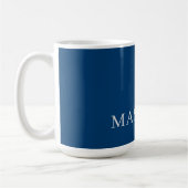 Plain Simple Blue Trendy Minimalist Professional コーヒーマグカップ (左)
