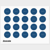 Plain Simple Blue Trendy Minimalist Professional ラウンドシール (シート)
