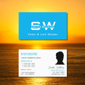 Plain Sky Blue White (モノグラムと写真) 名刺