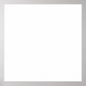 Plain White 24インチラブハート空白のテンプレート結婚 ポスター (正面)