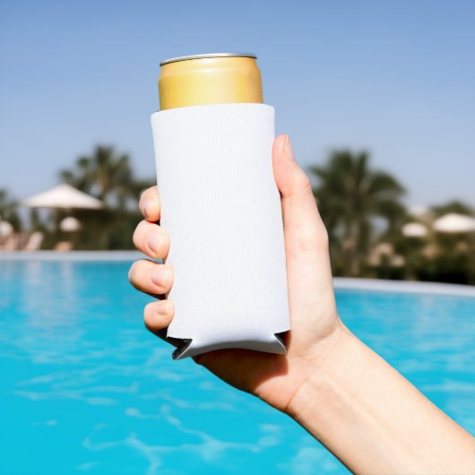 Plain White Beverage Cooler Clean Modern Koozie スリム缶クーラー (インサイチュ プール)