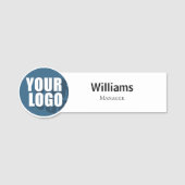 Plain White Custom Logo Employee Magnetic or Pin N 名札 (正面)