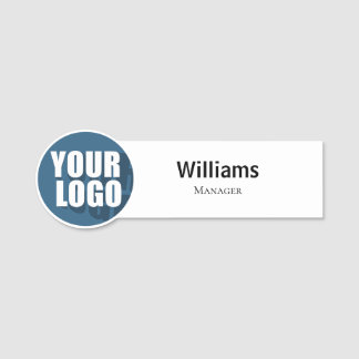 Plain White Custom Logo Employee Magnetic or Pin N 名札