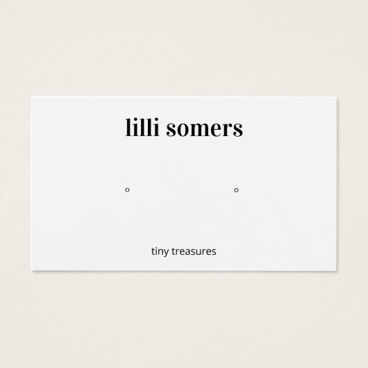 Plain White Earring Display Card (正面)