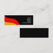 PlainBlackBusinessBack、ドイツ国旗、名前、追加… スキニー名刺 (正面/裏面)