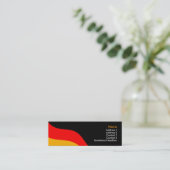 PlainBlackBusinessBack、ドイツ国旗、名前、追加… スキニー名刺 (スタンド正面)