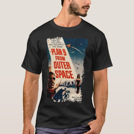 Plan 9 From Outer SpaceヴィンテージSci Fi Tシャツ (正面)