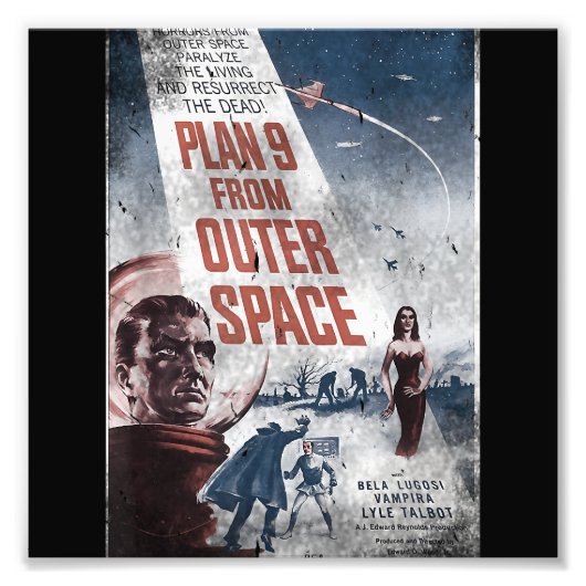 PLAN 9 FROM OUTER SPACE映画ポスターヴィンテージ映画 フォトプリント            (正面)