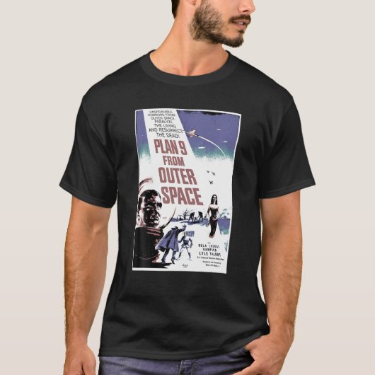 PLAN 9 FROM OUTER SPACE Movie Poster Shirtヴィンテージ Tシャツ (正面)
