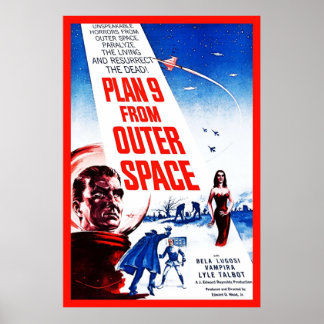 Plan 9 From Outer Space Vintage BMovie ポスター