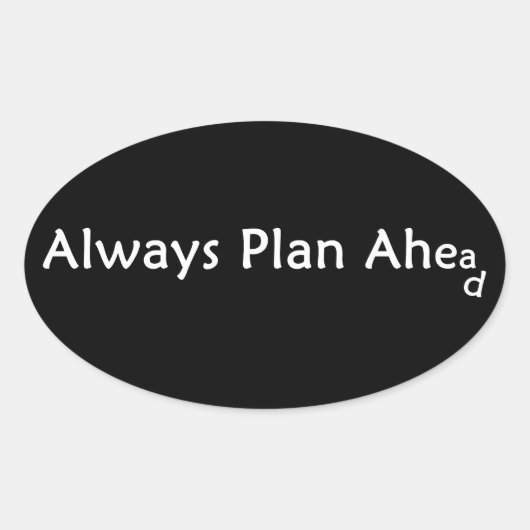 Plan Aheadスタンプ 楕円形シール (正面)