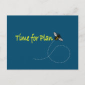 Plan Beeティール(緑がかった色)BG水平はがき ポストカード (正面)