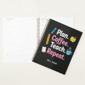 Plan. Coffee. Teach. Repeat. Funny Teacher Weekly  プランナー手帳 (ディスプレー)