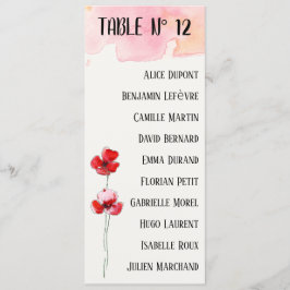 Plan de table "Coquelicots" メニュー