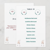 Plan de Table Individuel Chic – Harmony Journey 招待状 (正面/裏面)
