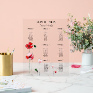 Plan de tables "Coquelicots" アクリルサイン