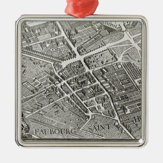 「Plan de Turgot'として知られているパリの計画 メタルオーナメント (正面)