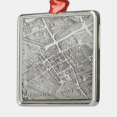 「Plan de Turgot'として知られているパリの計画 メタルオーナメント (左)