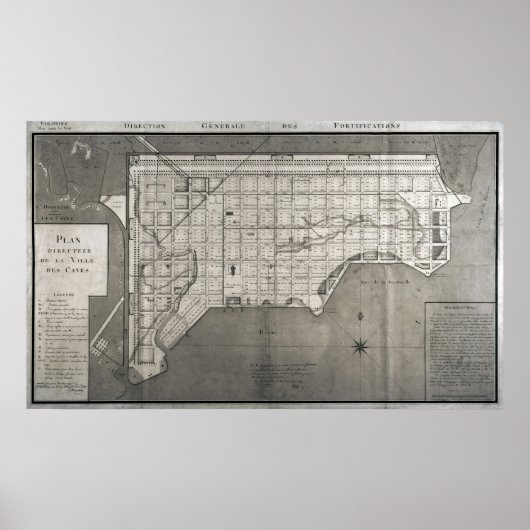 Plan Directur de la Ville des Cayes, 1789 ポスター (正面)