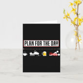 Plan For The Day Funny Snowmobile  カード (黄色い花)