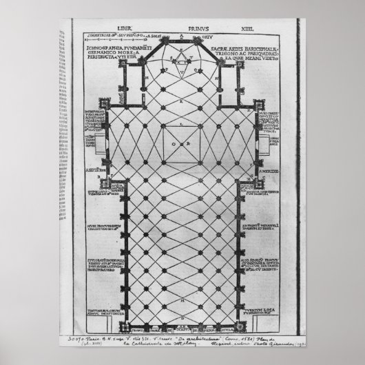 Plan of Milan Cathedral ポスター (正面)