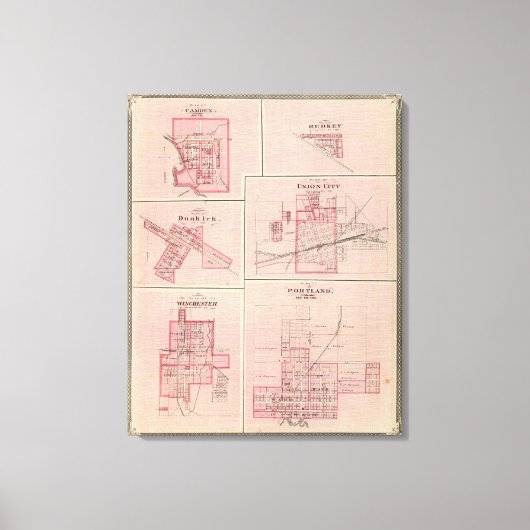 Plan of Portland, Jay Co, Ind with Camden キャンバスプリント (正面)