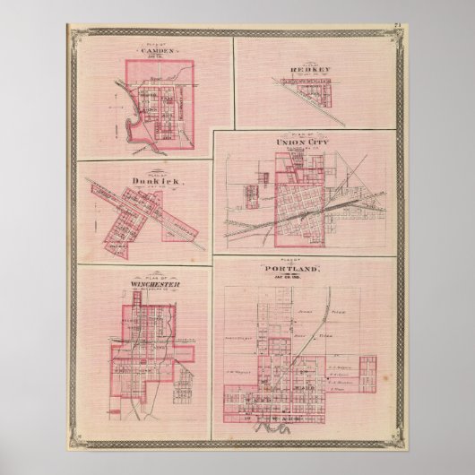 Plan of Portland, Jay Co, Ind with Camden ポスター (正面)