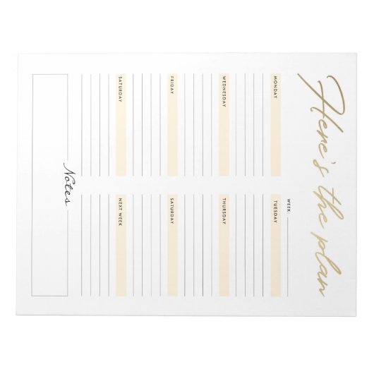 Plan Weekly Notepadプランナー ノートパッド (正面)