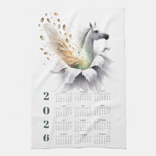 Plan your year in style with this 2026 calendar キッチンタオル (縦)