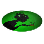 Planche À Découper La femme papillons verts カッティングボード (角)