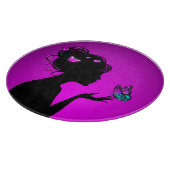 Planche À Découper La femme papillons violets カッティングボード (角)