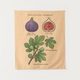 Planche Botanique Figue Ficus Carica タペストリー