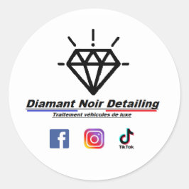 Planche de stickers autocollants Diamant Noir ラウンドシール