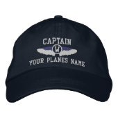 Plane Captain or pilots wings monogrammed 刺繍入りキャップ (正面)