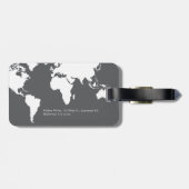 Plane (front side), World Map (back) グレー ラゲッジタグ (裏面横)